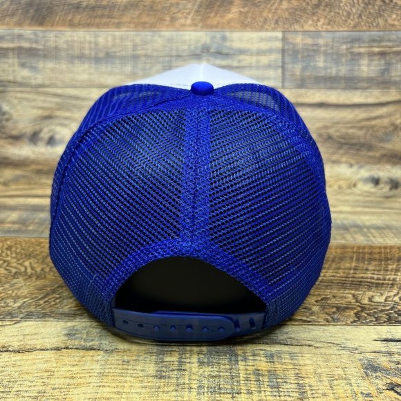 Pabst Blue Ribbon Mens Trucker Hat Blue Snapback Wakeboard Surf 70s Baseball Cap - Picture 5 of 8